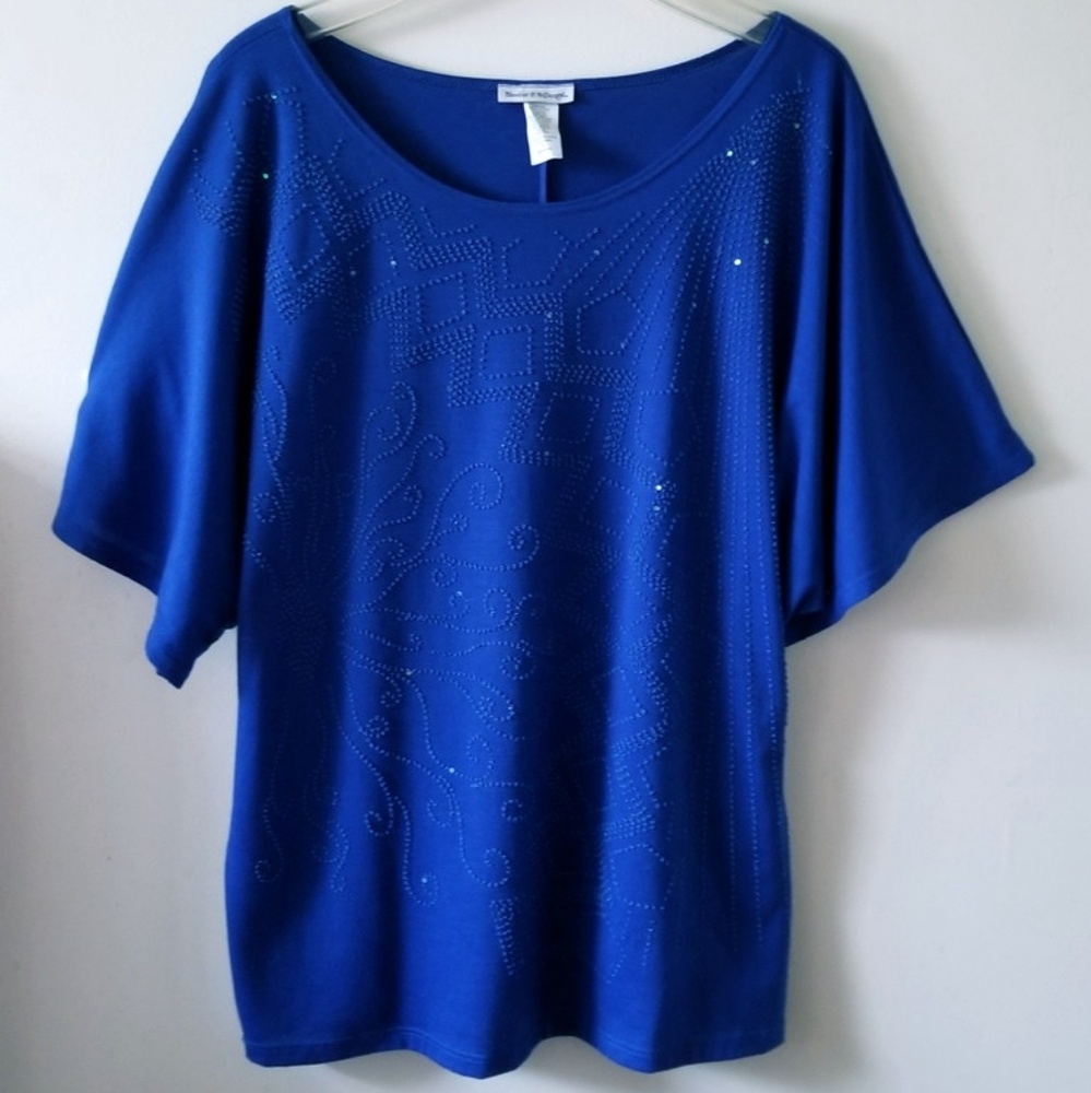 Women's Plus Size Beaded Blouse